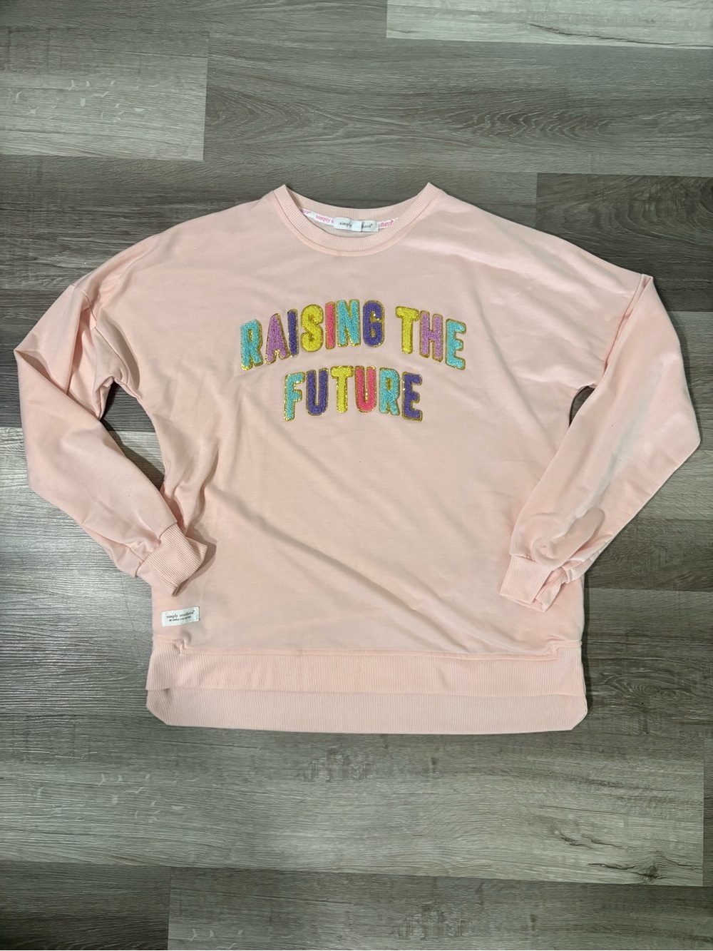 Simply Southern Pink "Raising The Future" Embroidered Sweatshirt